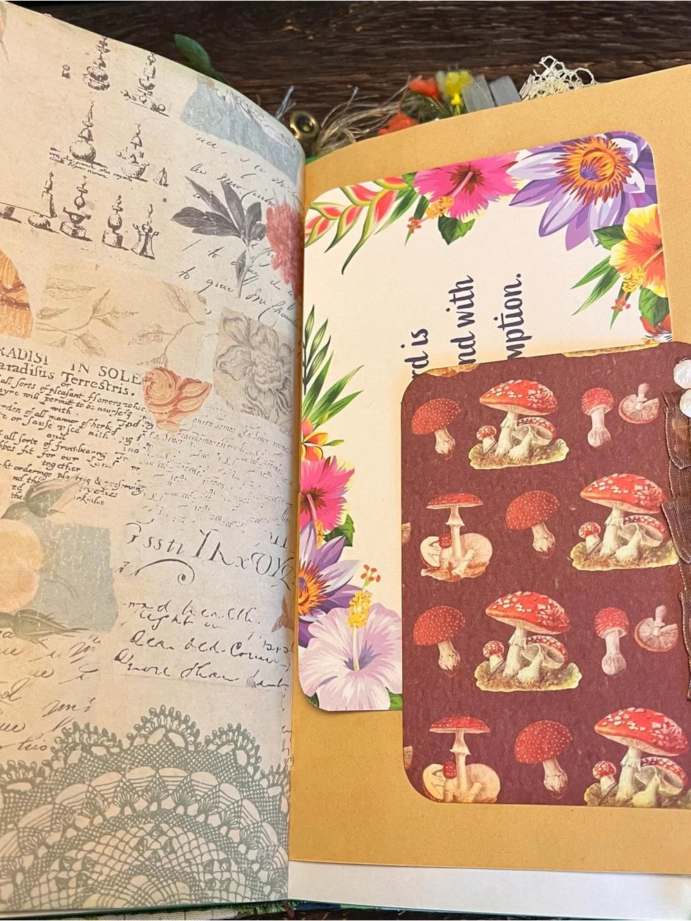Junk Journal Nature Music Christian Faith Based Softcover Decorated 3 Sig